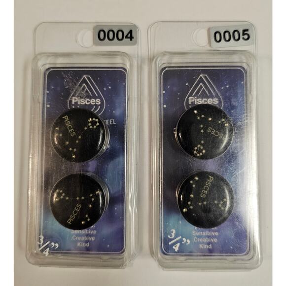 PISCES Constellation Zodiac Ear Jewelry Plug 316L Surgical Steel Bundle Lot 6 - Picture 4 of 7